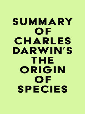 cover image of Summary of Charles Darwin's the Origin of Species